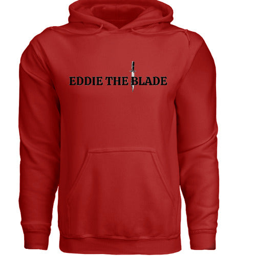 Eddie the blade red hoodie with logo