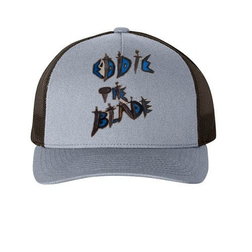 Eddie the blade grey ball cap w/daggers design