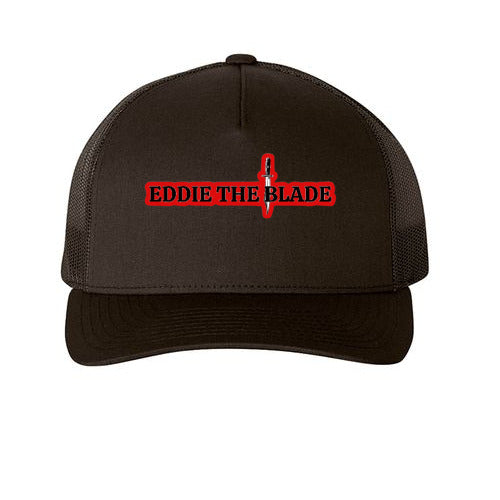 Eddie the blade black ball cap w/red logo