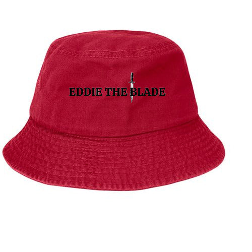 Eddie the blade red bucket hat with red logo