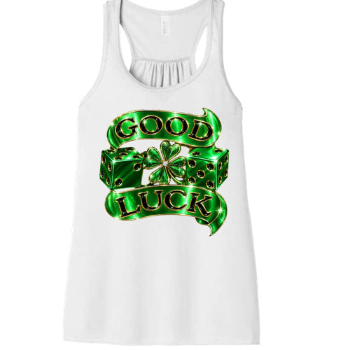White lady's Tank top w/Irish logo