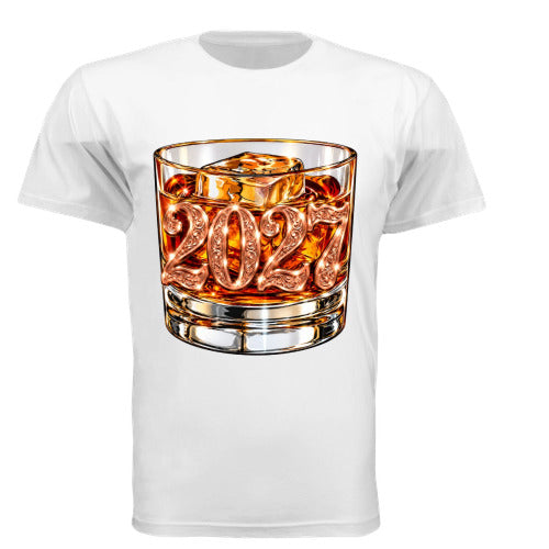 White T-shirt w/drinking glass
