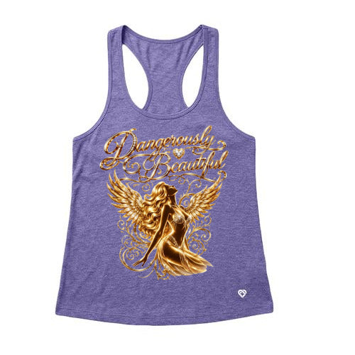 Lady's purple tank top w/angel image