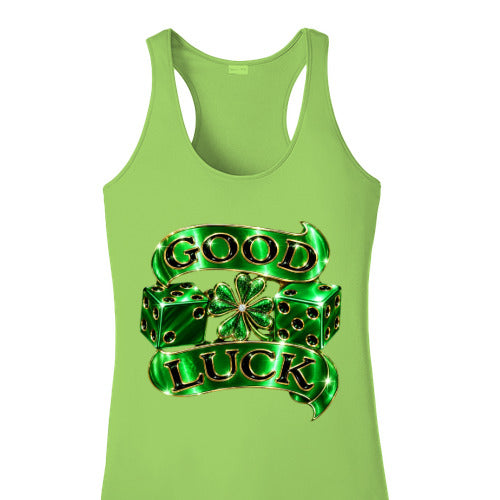 Green lady's tank top w/Irish logo