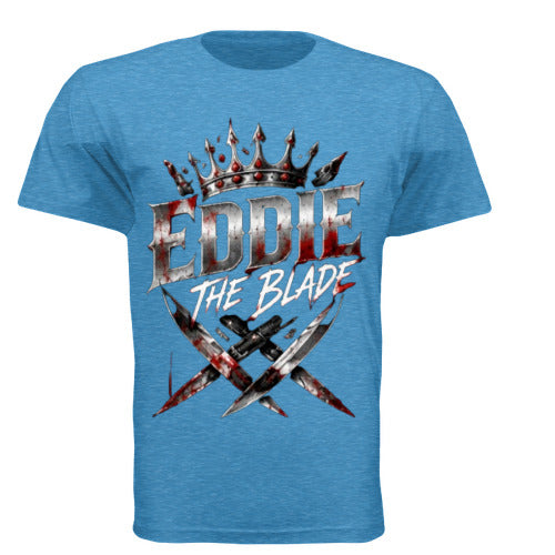 Eddie the blade blue T-shirt w/daggers