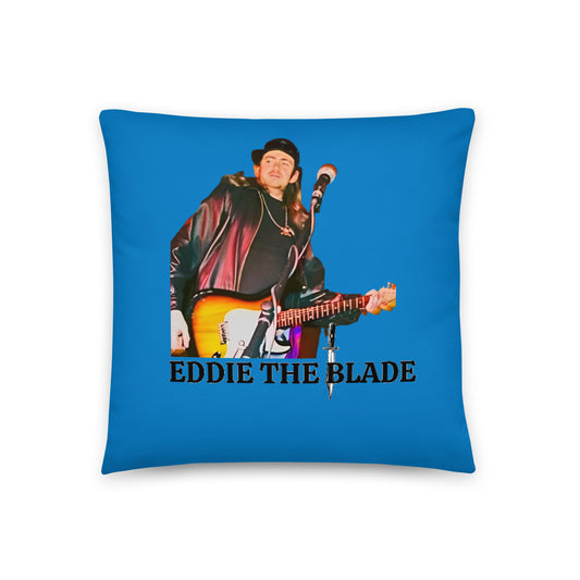 Eddie the blade blue throw  Pillow (small)