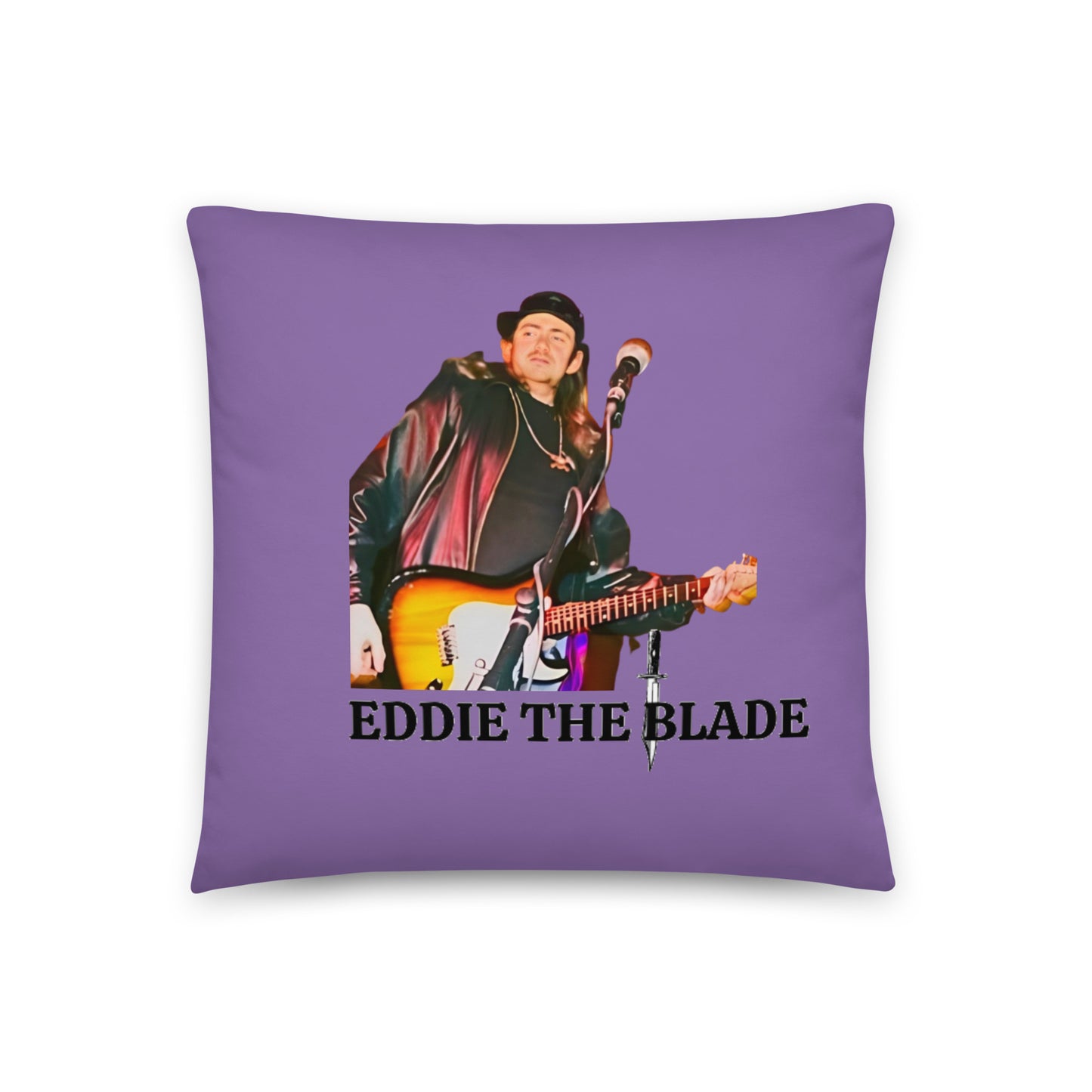 Eddie the blade purple throw Pillow (small)