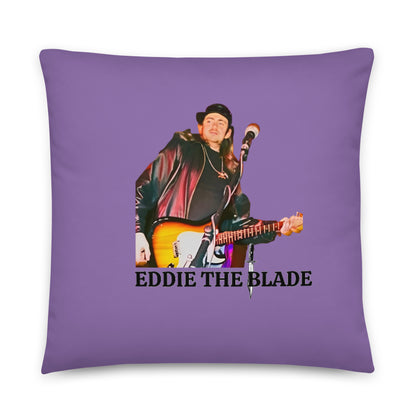 Eddie the blade purple throw Pillow (medium)