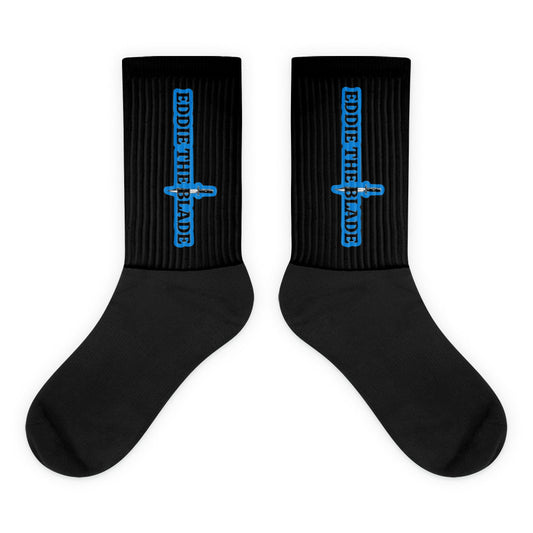 Eddie the blade black Socks w/blue logo