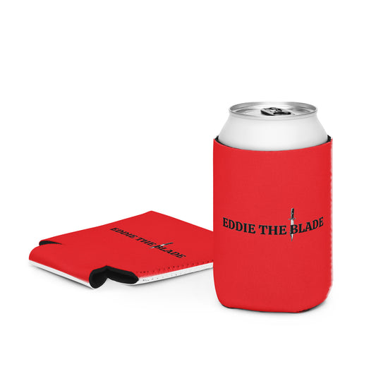 Eddie the blade red can cooler w/logo