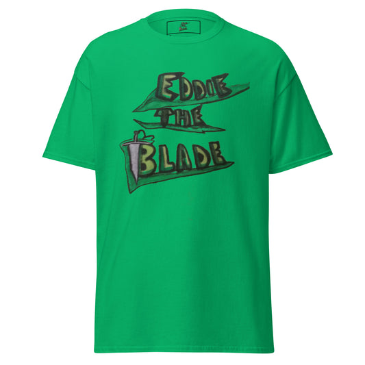 Eddie the blade green leaf logo t-shirt