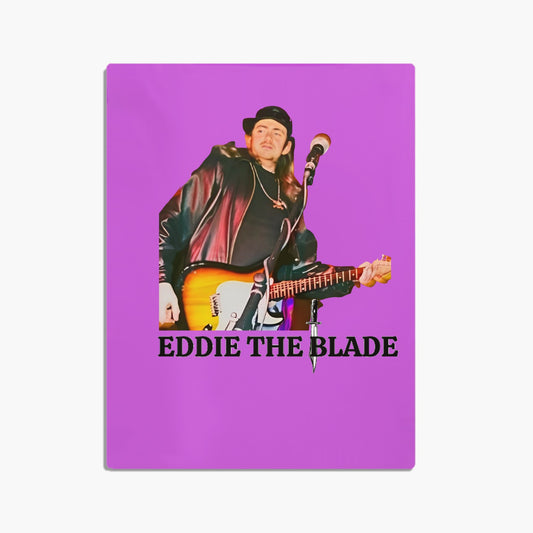 Eddie the blade purple throw blanket  w/photo/logo