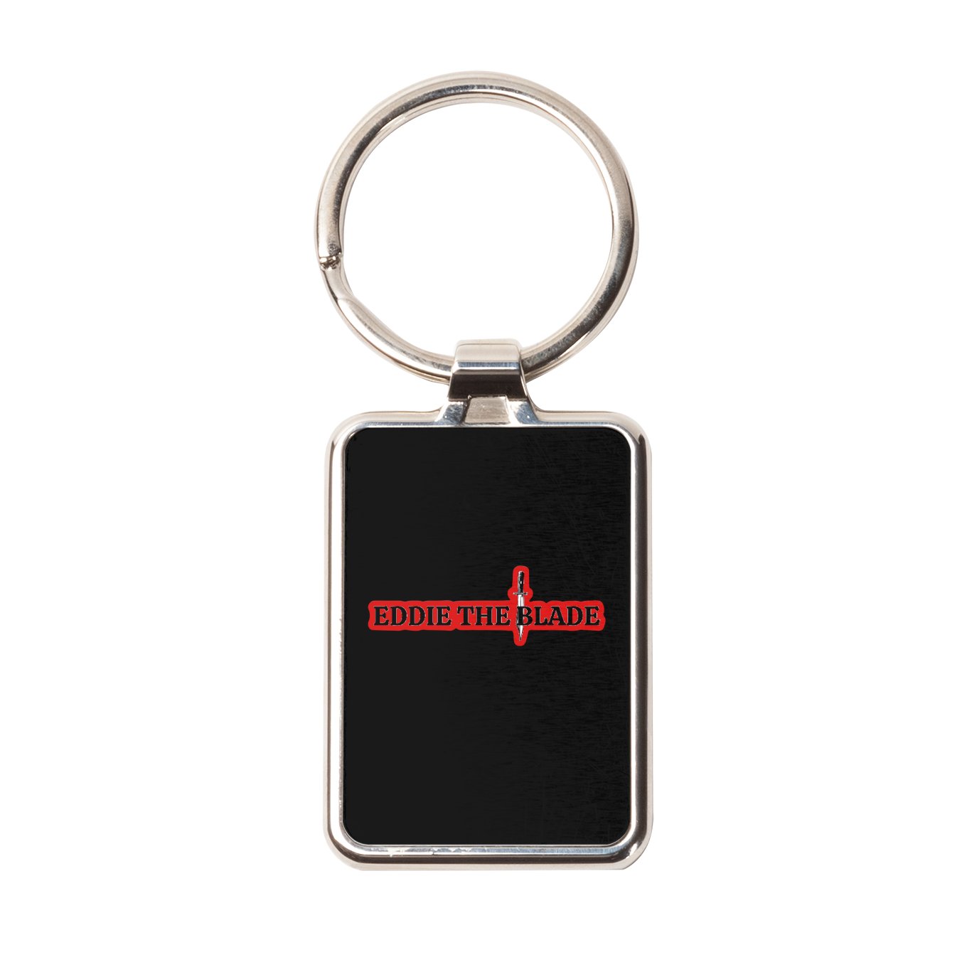 Eddie the blade black keychain W/red logo