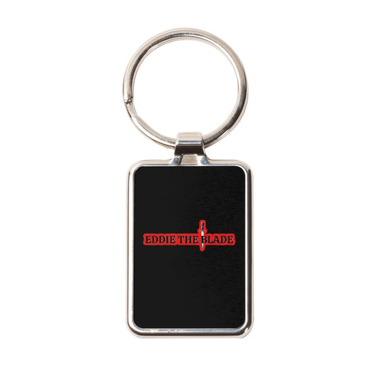 Eddie the blade black keychain W/red logo