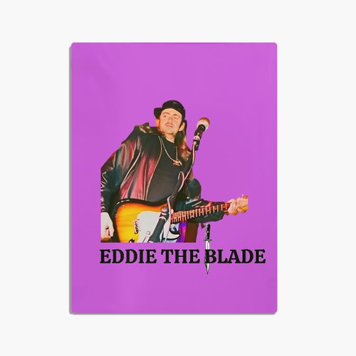 Eddie the blade purple throw pillow w/photo/logo