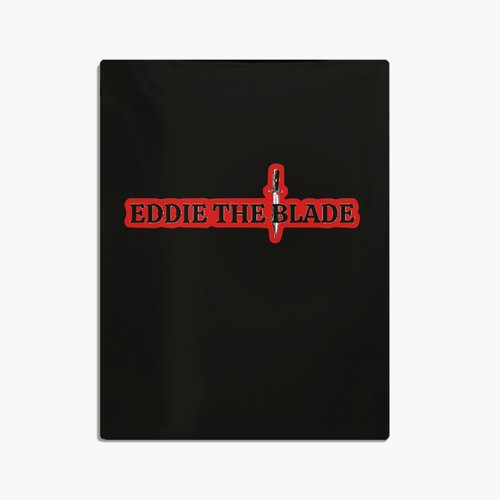 Eddie the blade black throw blanket w/red logo