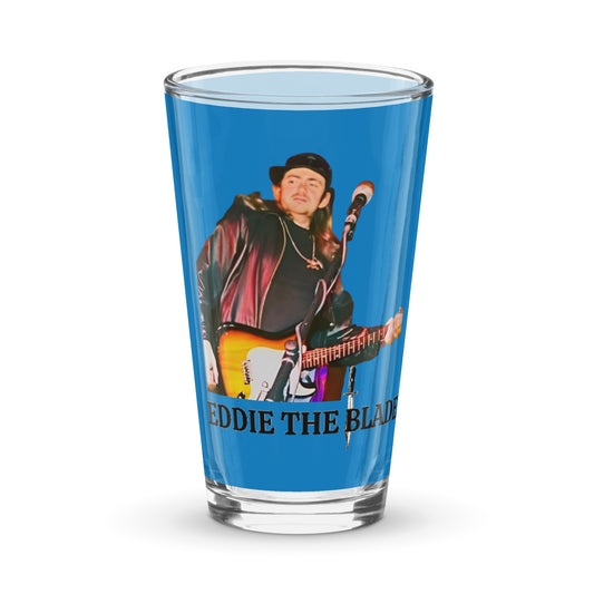 Eddie ass the blade blue drinking glass