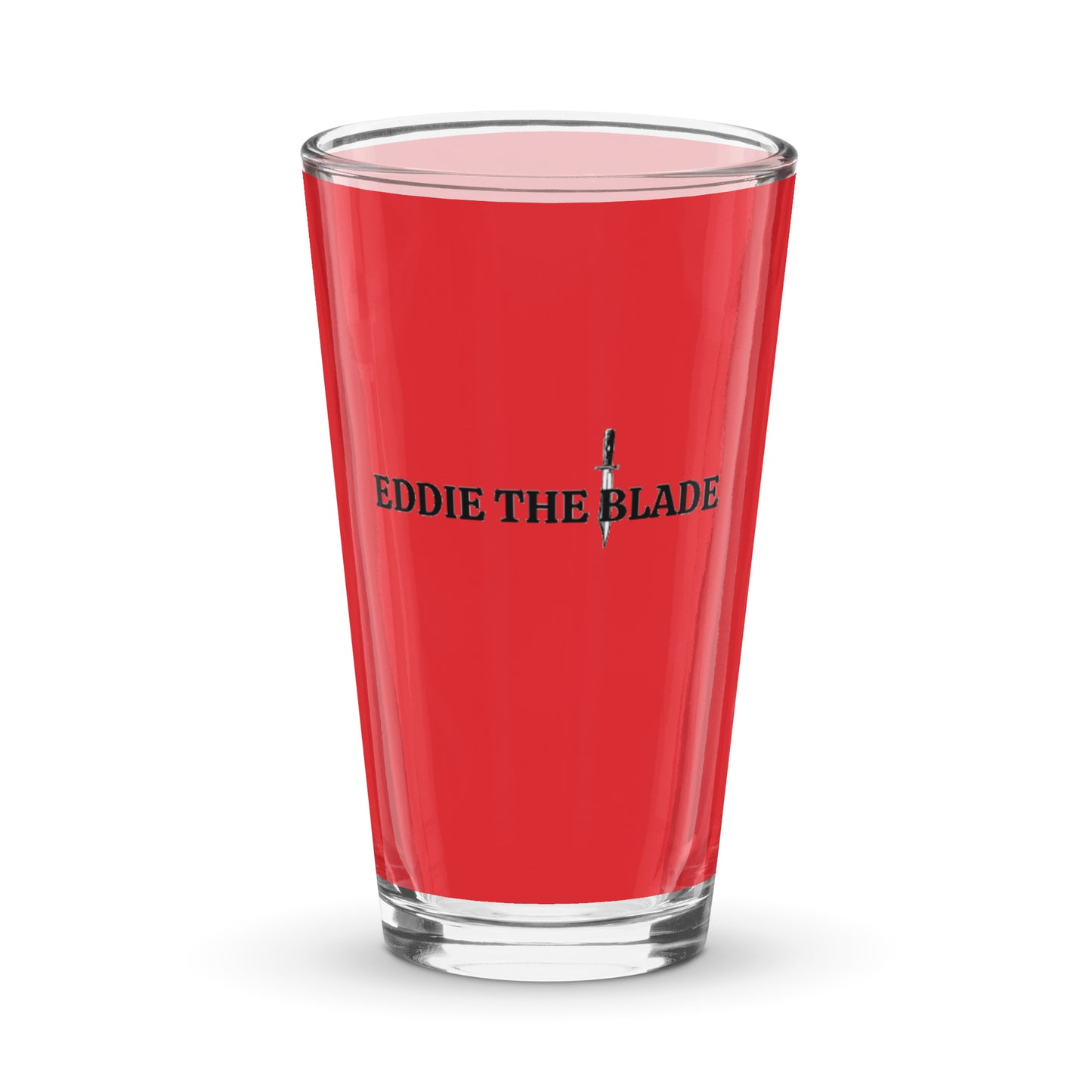 Eddie the blade red drinking glass glass w/logo