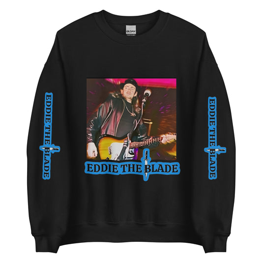 Eddie the blade black Sweatshirt  w/blue logo