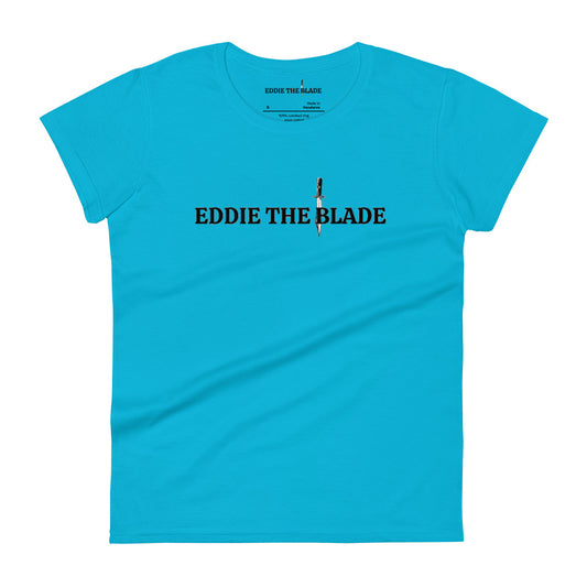 Eddie the blade blue ladys t-shirt