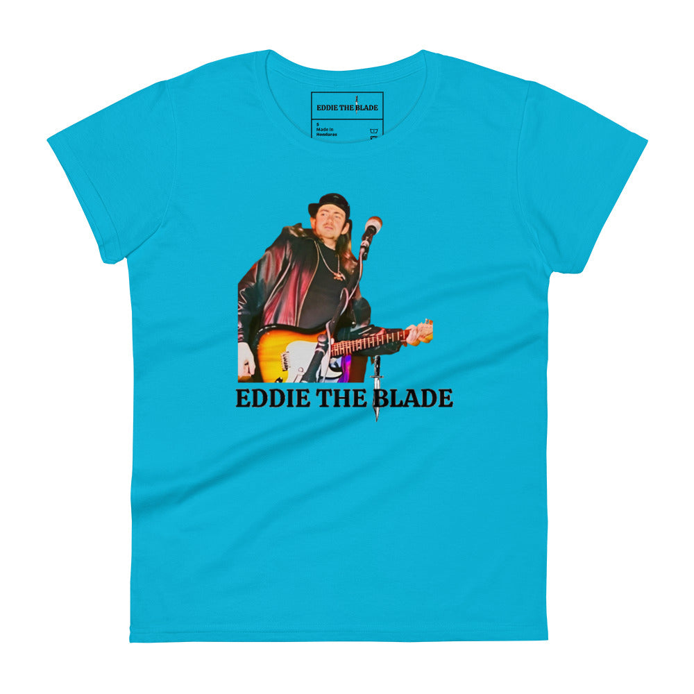 Eddie the blade blue ladys t-shirt